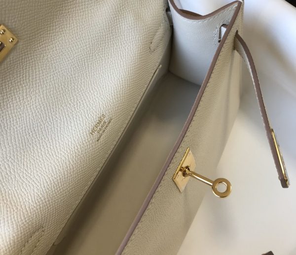 Hermès Kelly Pochette Mini Bag White