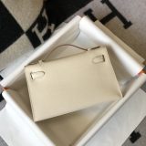 Hermès Kelly Pochette Mini Bag White