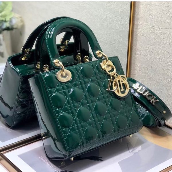 Christian Dior Lady Bag Small Green Ultraglossy